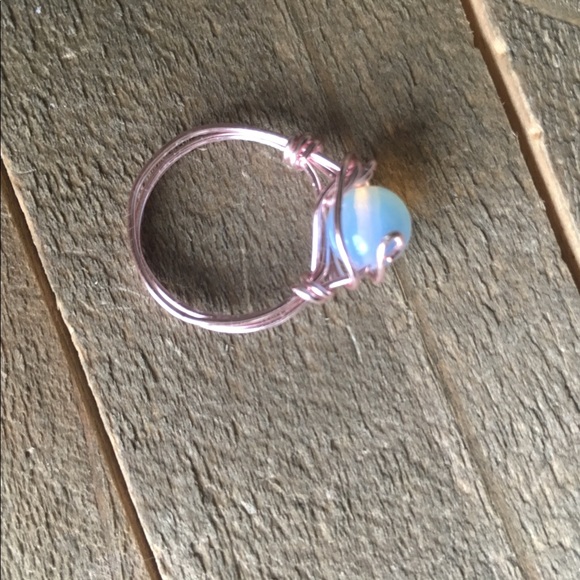 Genuine Opalite Wire Wrapped Ring - Picture 2 of 7