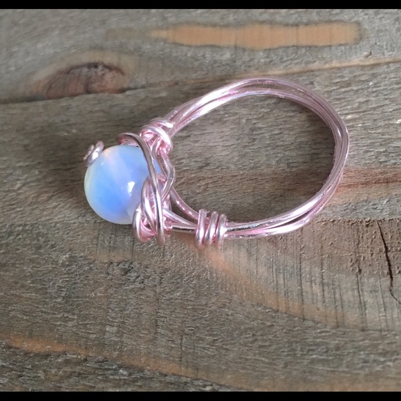 Genuine Opalite Wire Wrapped Ring - Picture 4 of 7