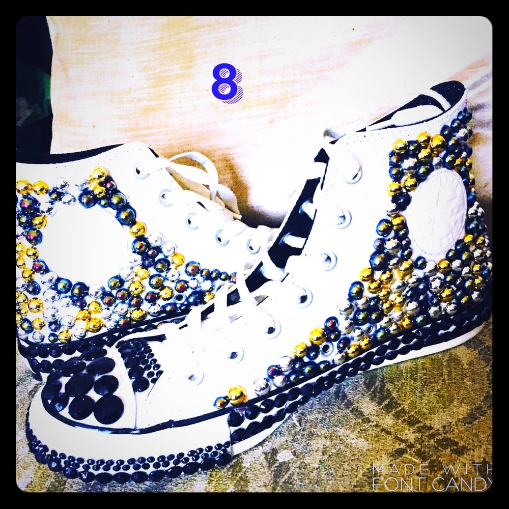 Converse high tops, blinged