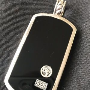 David Yurman black onyx dog tag (discontinued)