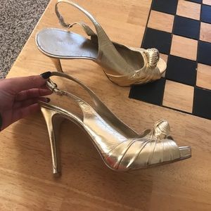 Gold Nine West heels