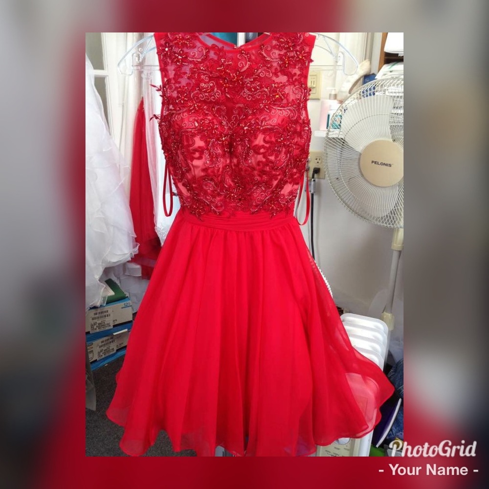 Red short formal dress
