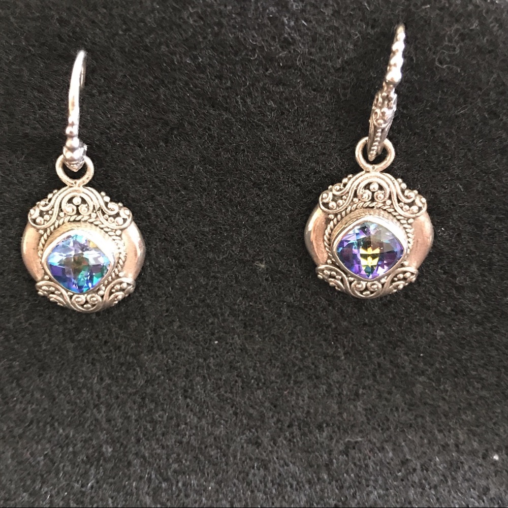 Beautiful sterling silver blue stone earrings.