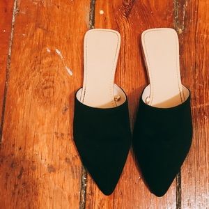 Faux Suede Pointed Flats