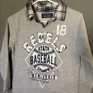 Boys Long Sleeve Graphic Faux-Layered Top