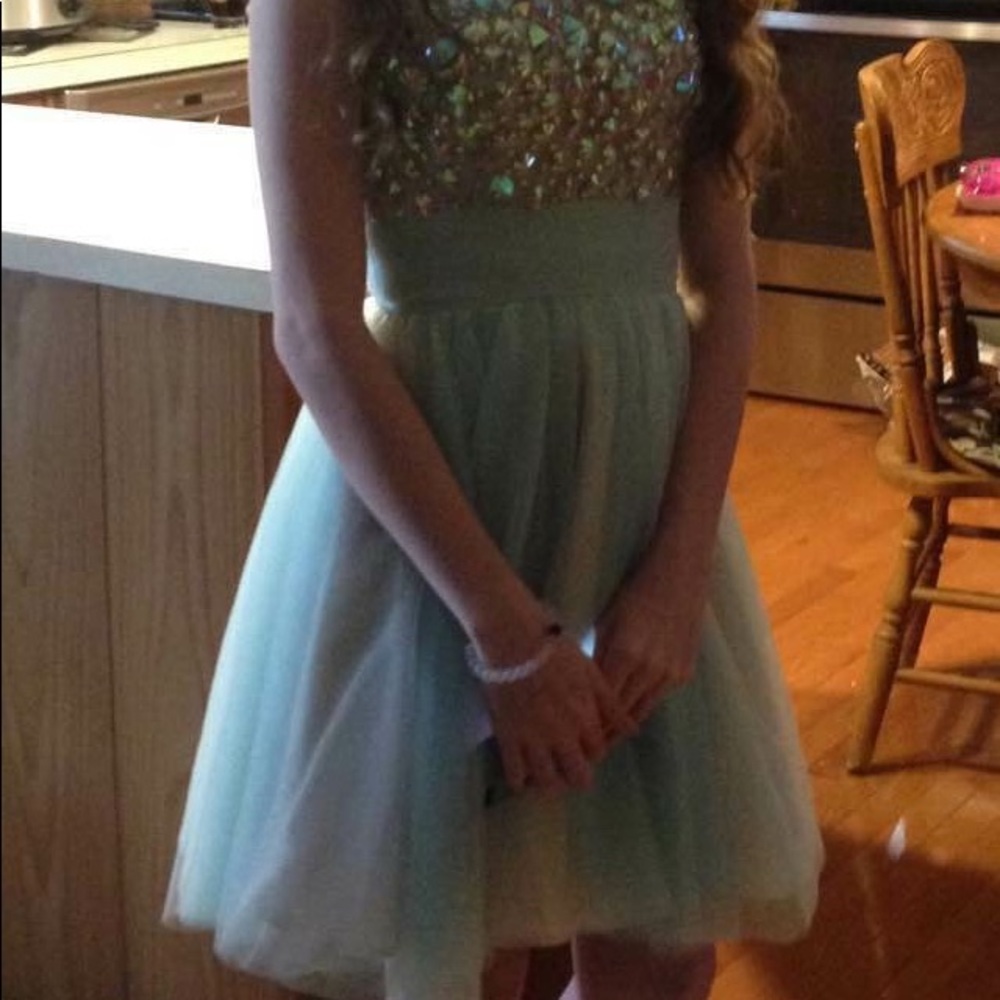 Blue cotton candy formal