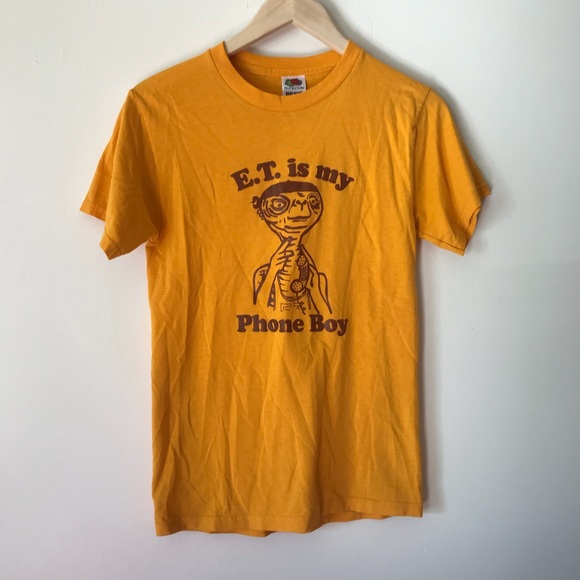 Vintage Tops - {vintage} • mustard yellow/orange ET graphic tee