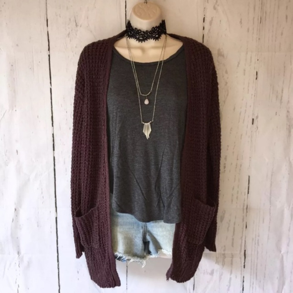 Purple Knit Cardigan-Size large