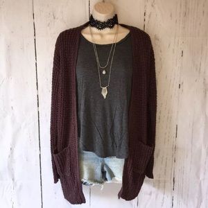 Purple Knit Cardigan-Size large