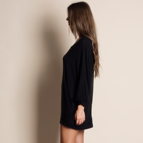 Soft Off Shoulder Slouchy Sweater Dress - Picture 3 of 4