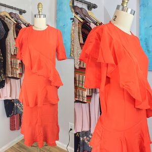 ASOS Size 2 Red Ruffle Dress
