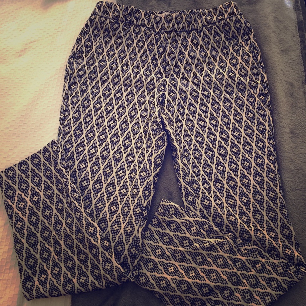Merona Black and White Printed Ankle Pants