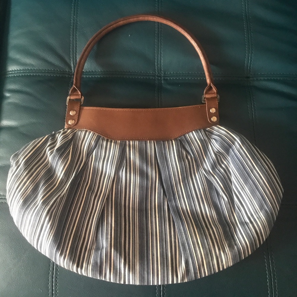Blue striped purse