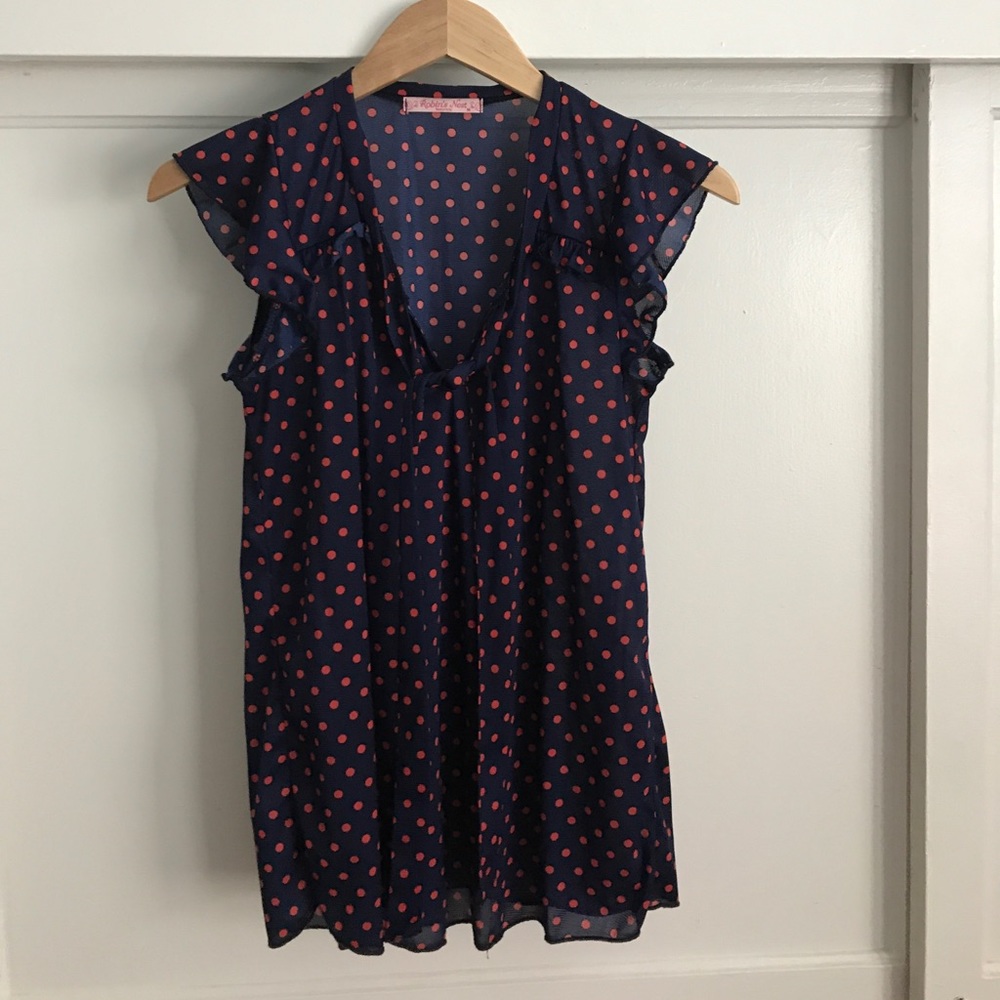 Polka dot sheer maternity top