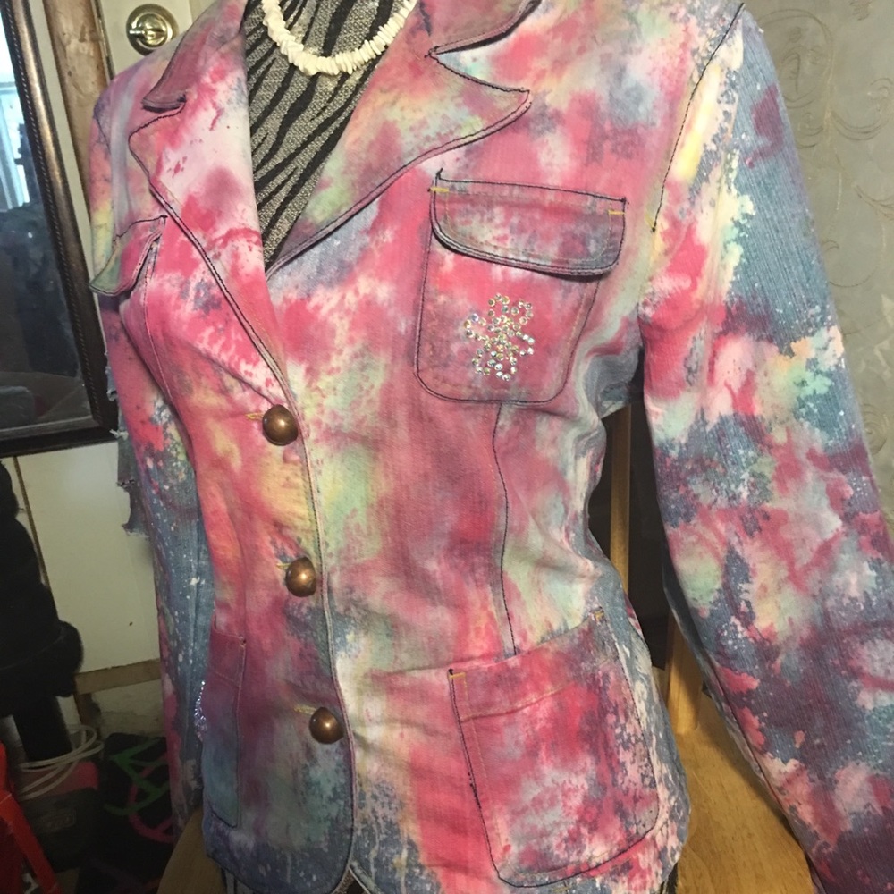XL Peace Tye-Dye jean jacket
