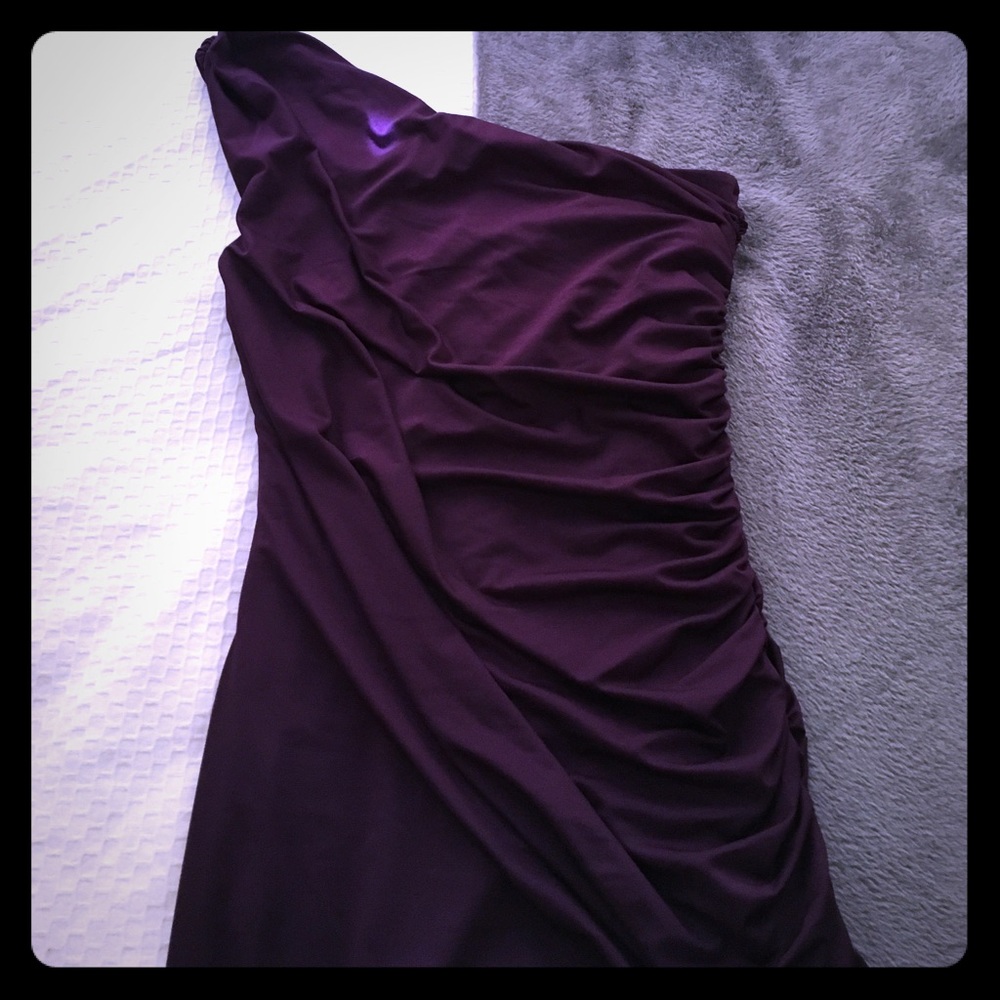 Purple One-Shoulder Cocktail Dress