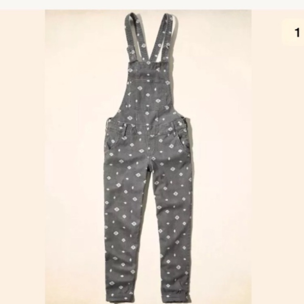 Hollister Aztec overalls grey size small