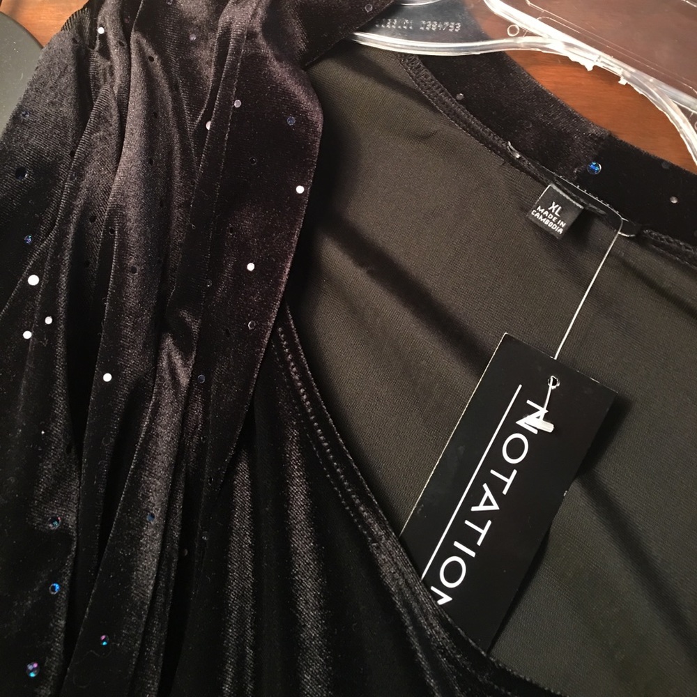 Velvet mock cardigan top