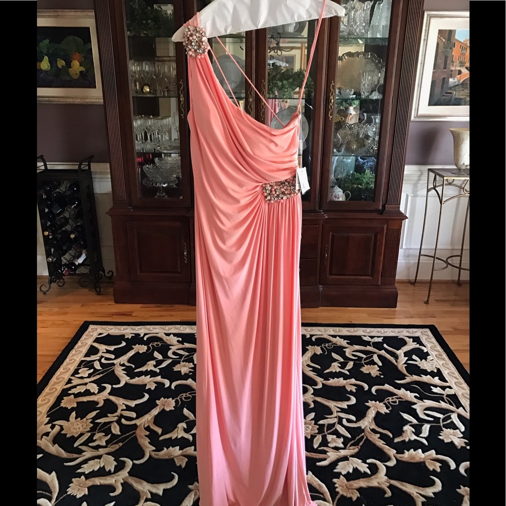 Prom gown by Mignon NWT sz 12 peach