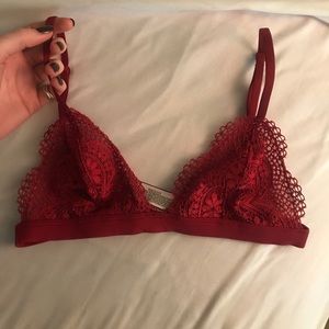 XS Victoria Secret Deep Red Lace Bralette
