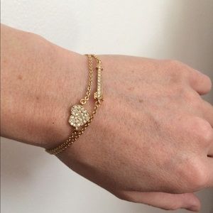 Gold Kate Spade heart & arrow bracelets