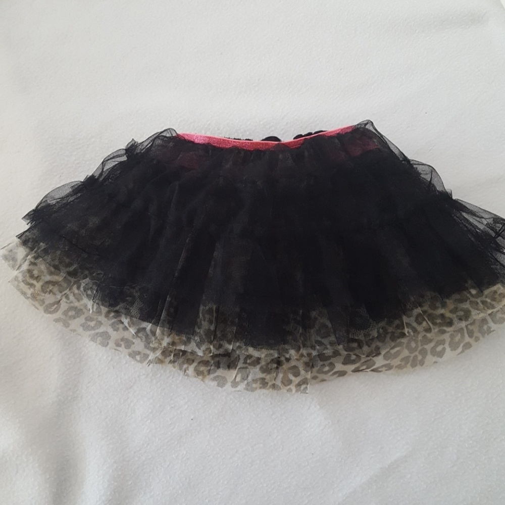 Girls 18 month leopard black pink tutu