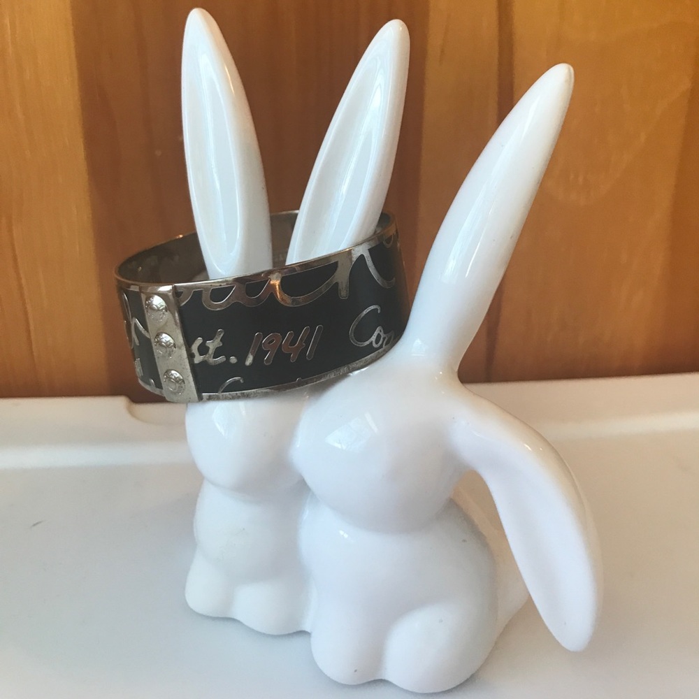 🚩 Last Chance! Coach black and silver 1" Bangle