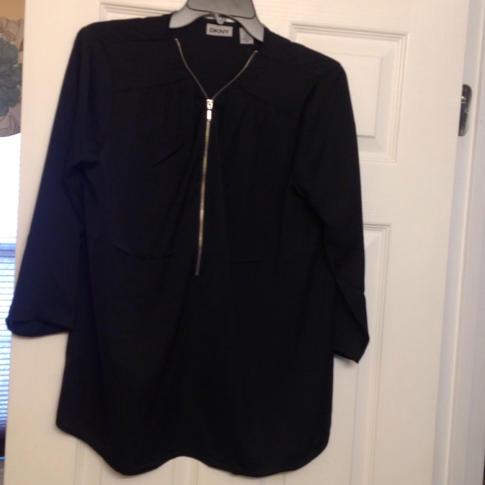 Women zipped down blouse