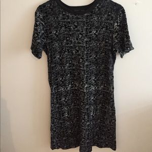 Theory mixed fabric t-shirt dress
