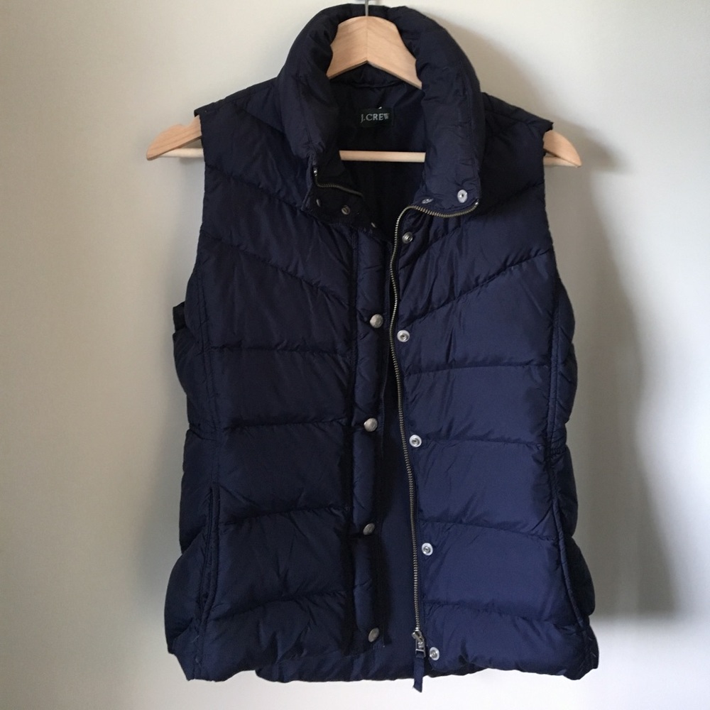 Navy J.Crew Down Puffer Vest