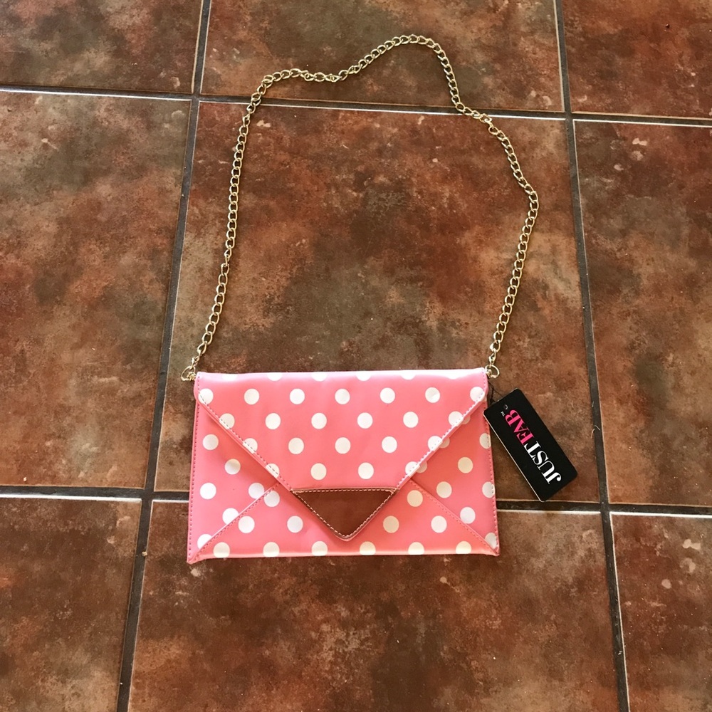 Justfab Gratify clutch purse in pink