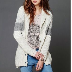 Free People Gone Askew Stripe Cardigan Sweater