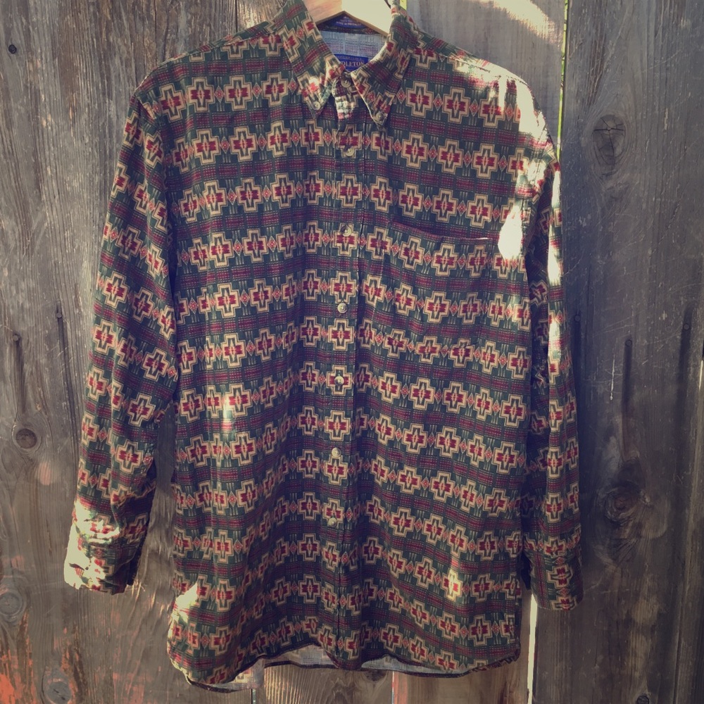 Men's Pendleton Aztec Tribal Print Corduroy Shirt