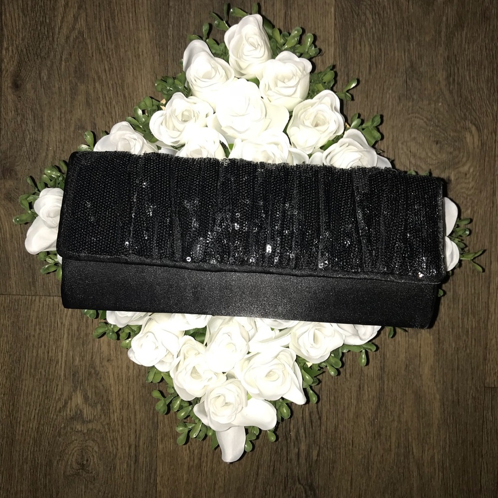 Target 🎯 Black Sateen Clutch with Sequins