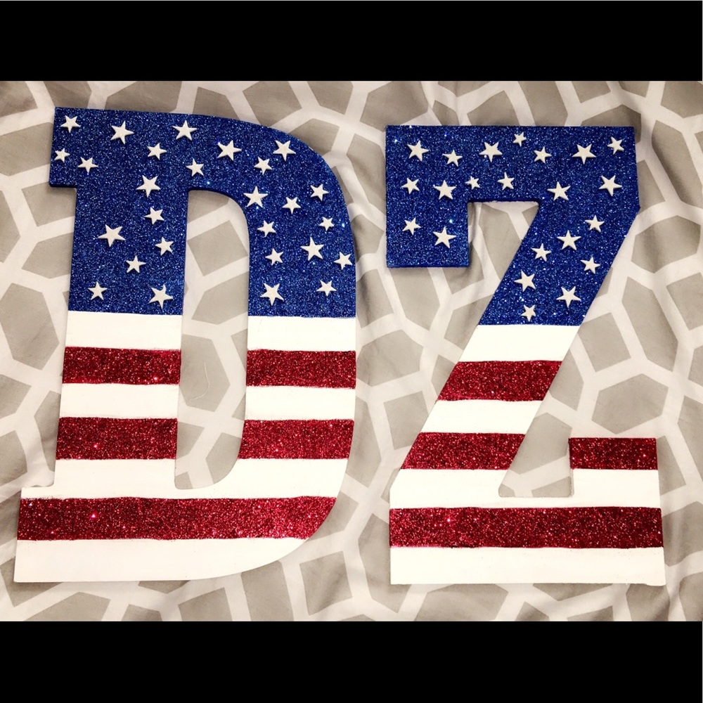DELTA ZETA American Flag letters