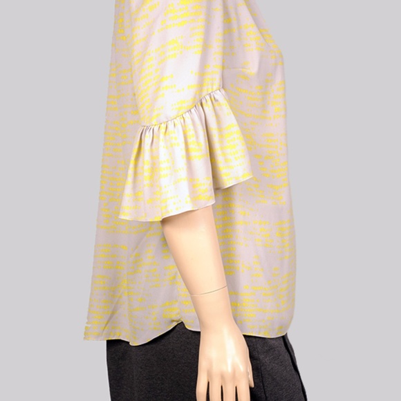 Melissa McCarthy Seven7 Bell Sleeve Top in St Corn - Picture 2 of 3