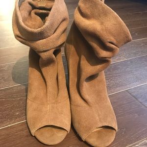 Slouchy camel color booties