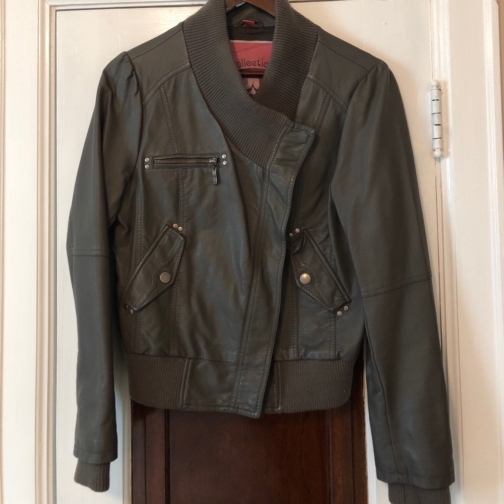 Collection grey faux leather jacket - Picture 2 of 3