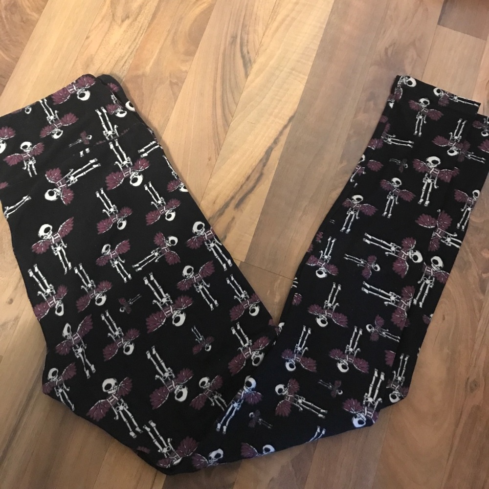 LuLaRoe OS vintage angel skeleton leggings