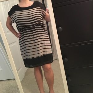 Black and Tan Stripe Dress