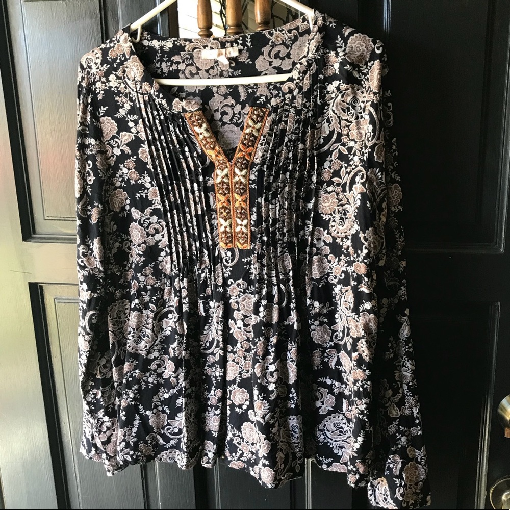 Skies Are Blue Boho beaded top