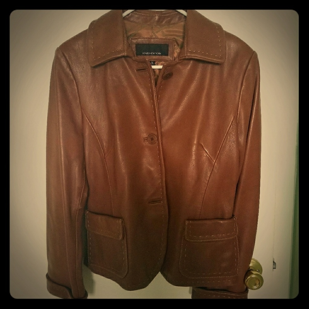Offers Welcome -- Jones New York leather jacket