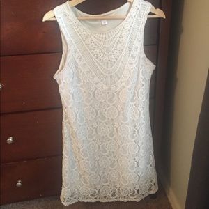 White lace mini dress