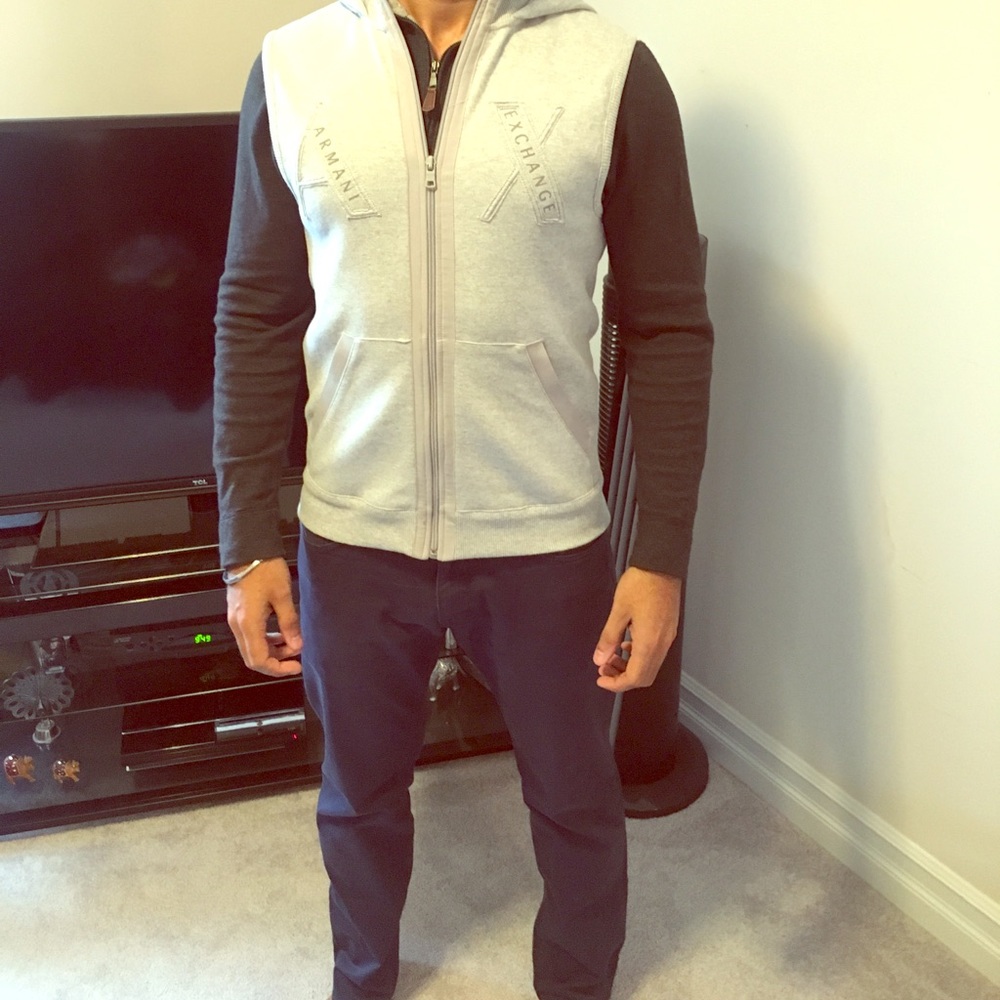 🎈LAST CALL🎈 - Armani Exchange Grey Vest hoodie