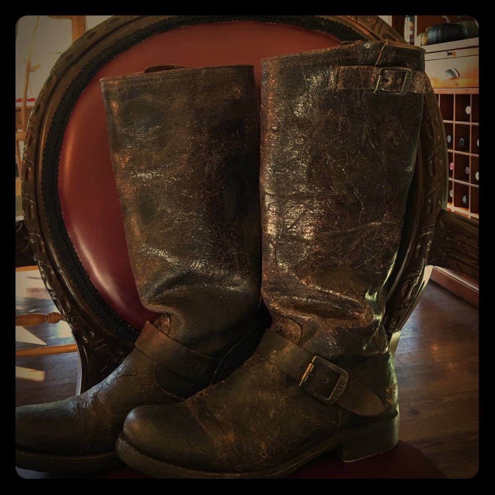 Frye distressed Veronica slouch boots