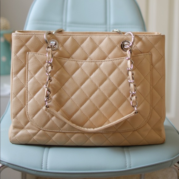 ‼️SOLD‼️ Chanel Grand Shopper Tote Bag Beige Nude - Picture 2 of 8