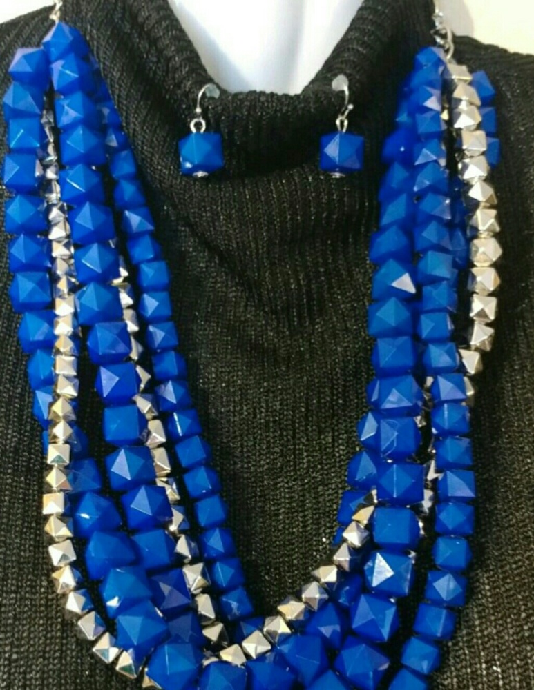 Blue and Silver Jewelry Set