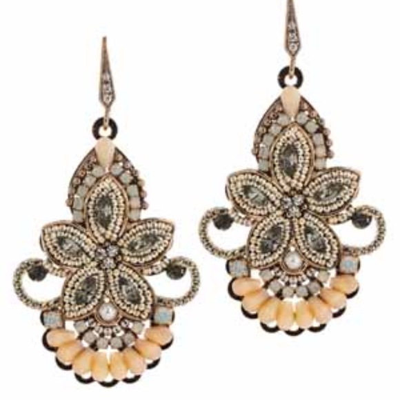 NWT! THEIA Plumeria Moroccan chandelier earrings - Picture 1 of 5
