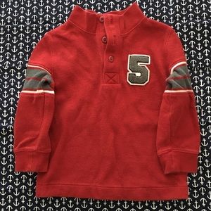 ⭐️Red/Navy Extended Quarter Button Collar Pullover