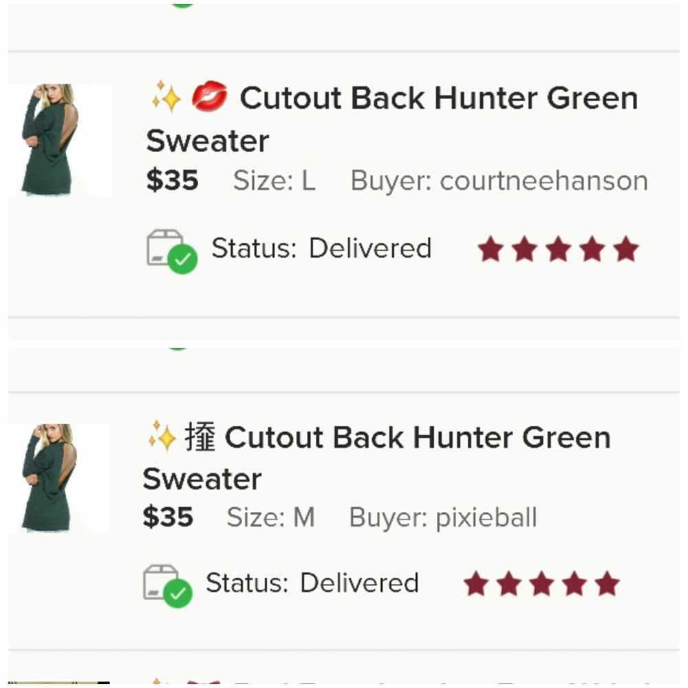 LAST ❤⭐ Cutout Back Hunter Green Sweater - Picture 6 of 6